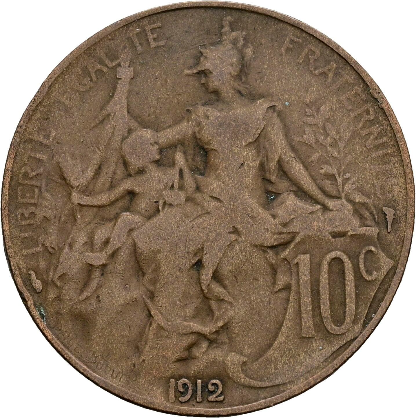 10 Centimes 1912 – Rückseite