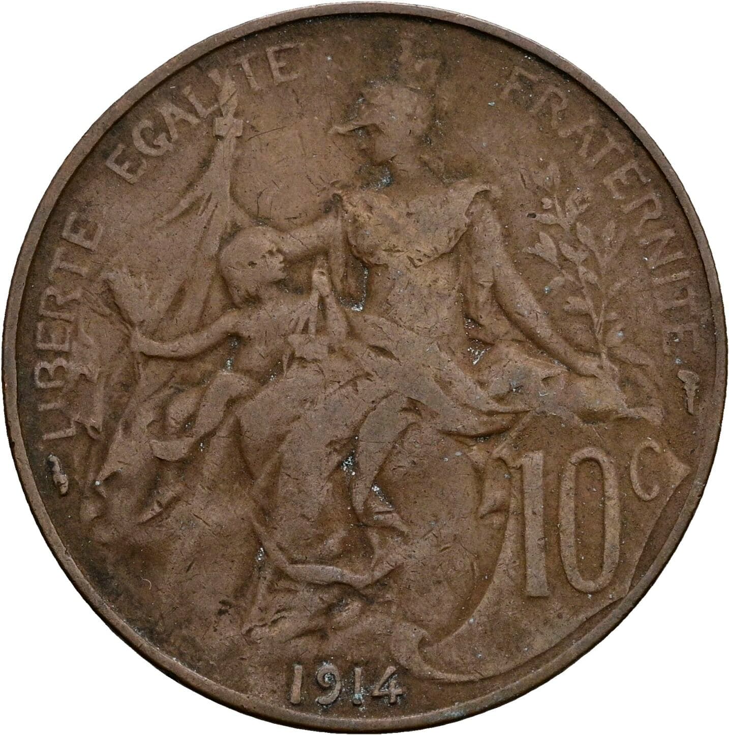 10 Centimes 1914 – Rückseite