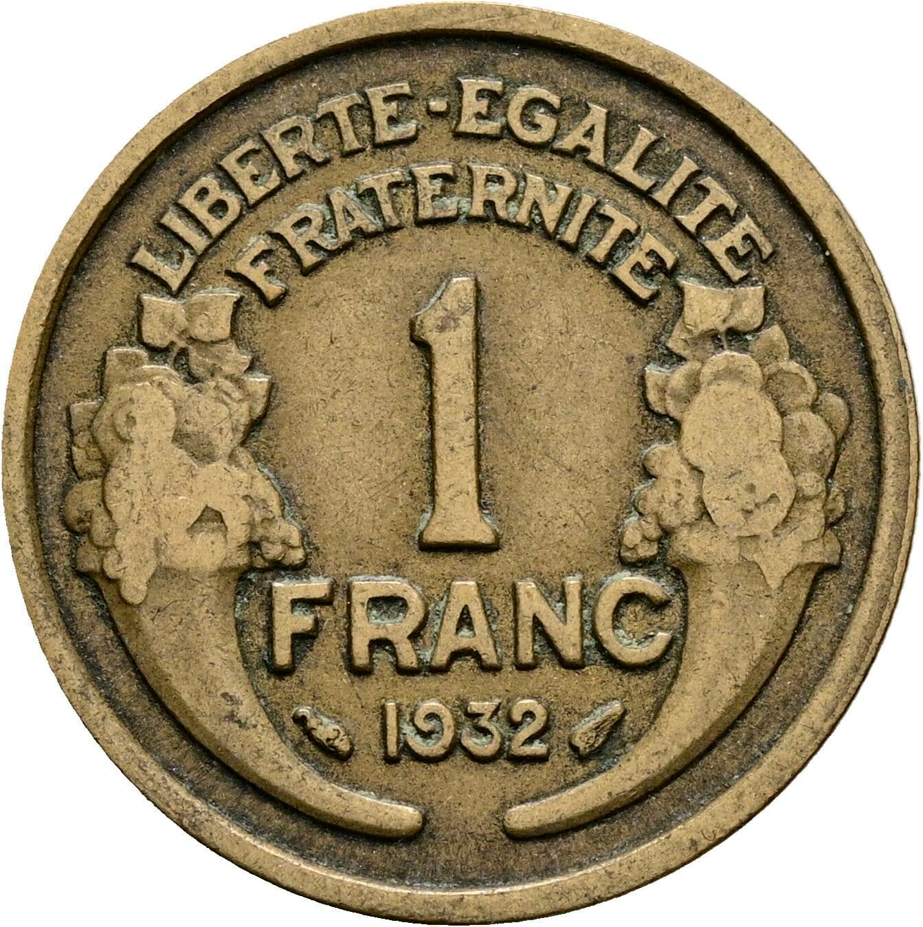 1 Franc 1932 – Rückseite