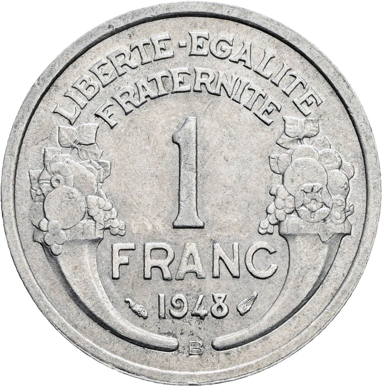 1 Franc 1948 B – Rückseite