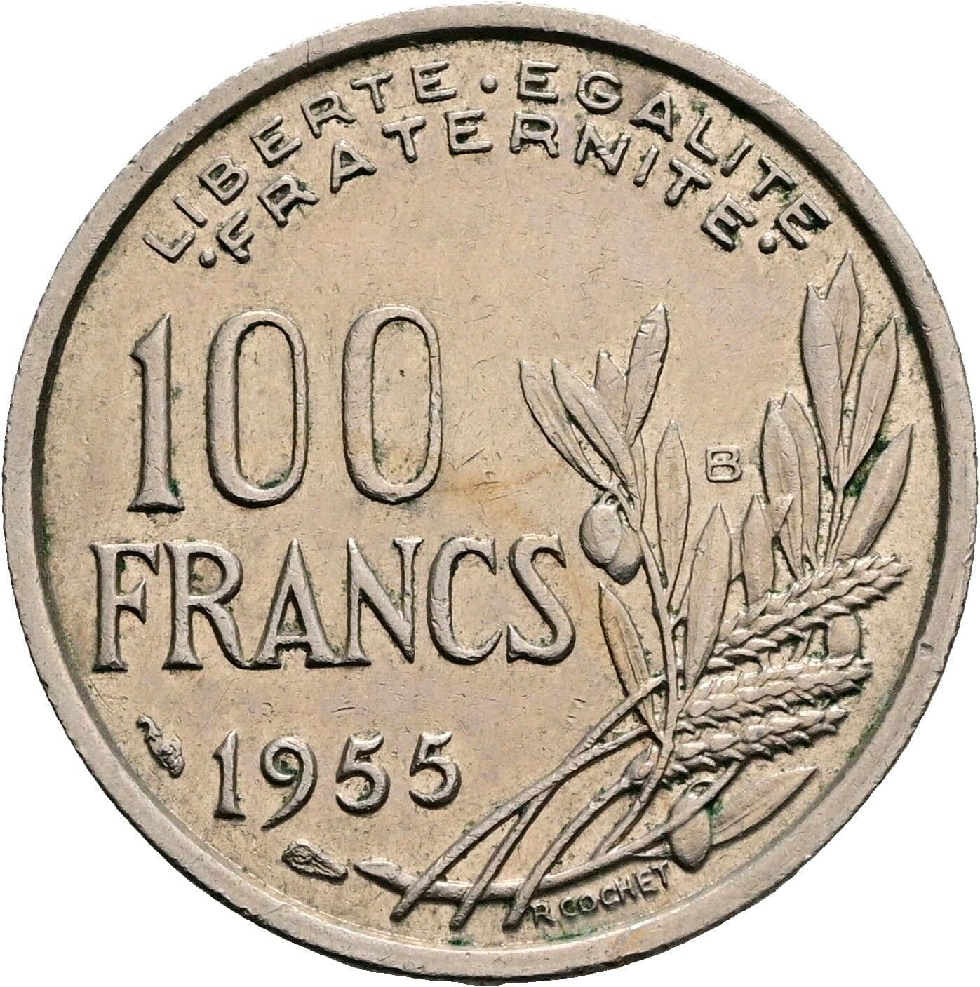 100 Francs 1955 B – Vorderseite
