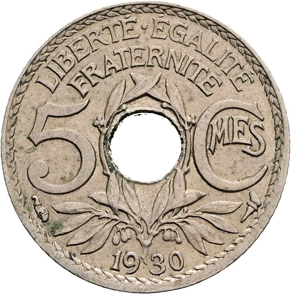 5 Centimes 1930 – Vorderseite