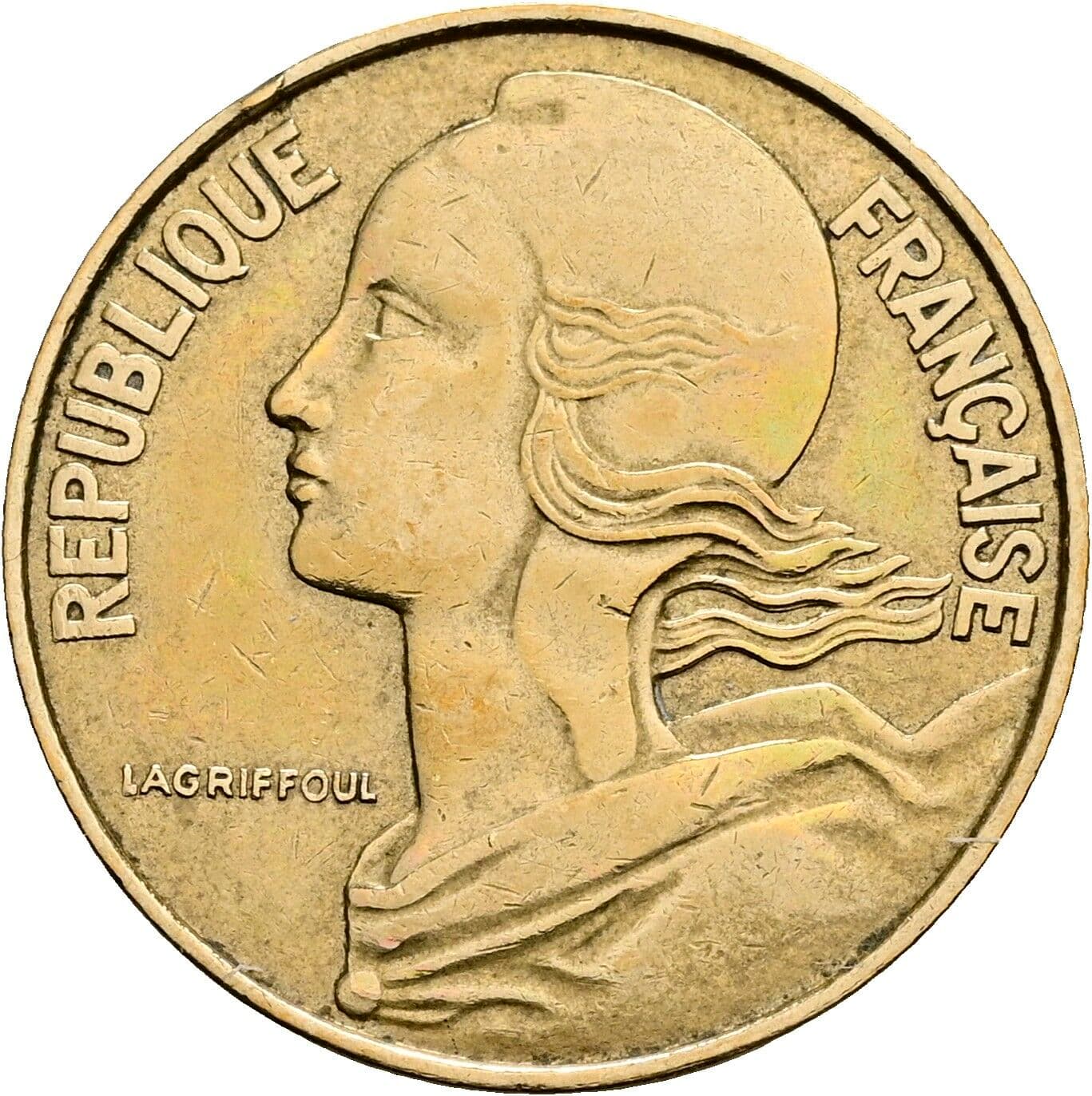 20 Centimes 1963 – Rückseite