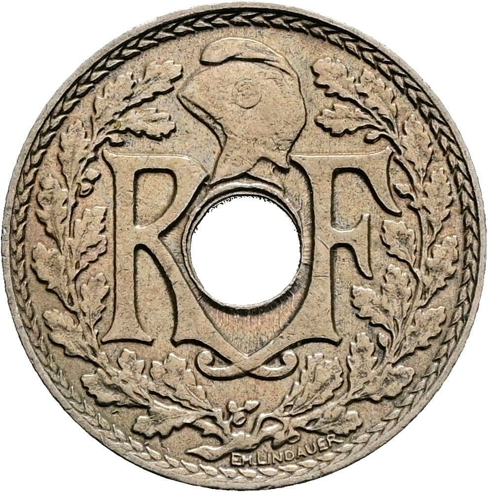 5 Centimes 1932 – Rückseite