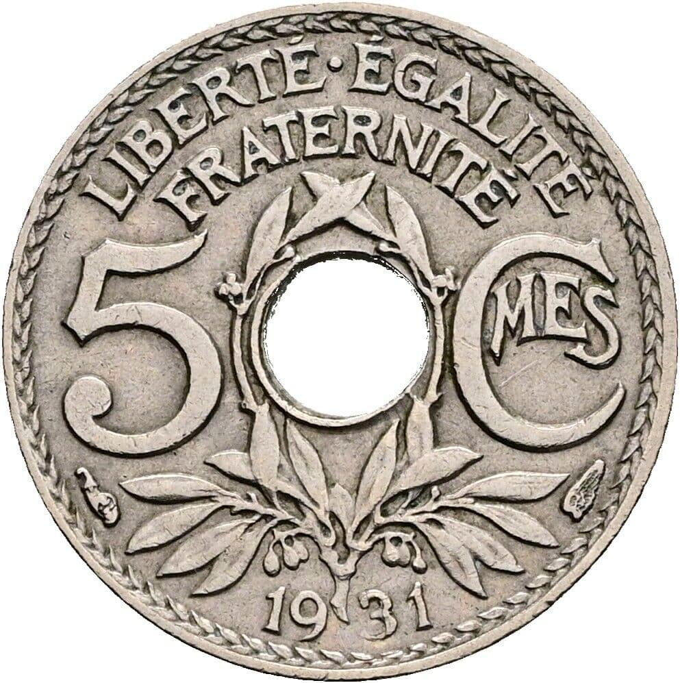 5 Centimes 1931 – Vorderseite