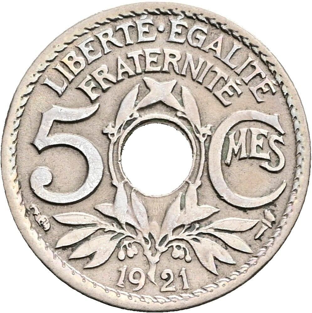 5 Centimes 1921 – Vorderseite