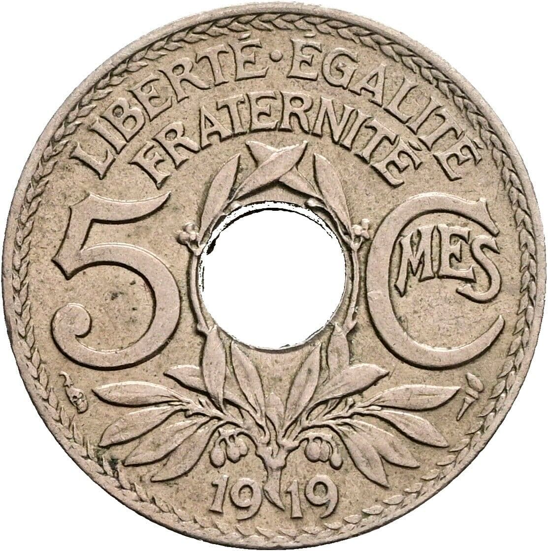 5 Centimes 1919 – Vorderseite