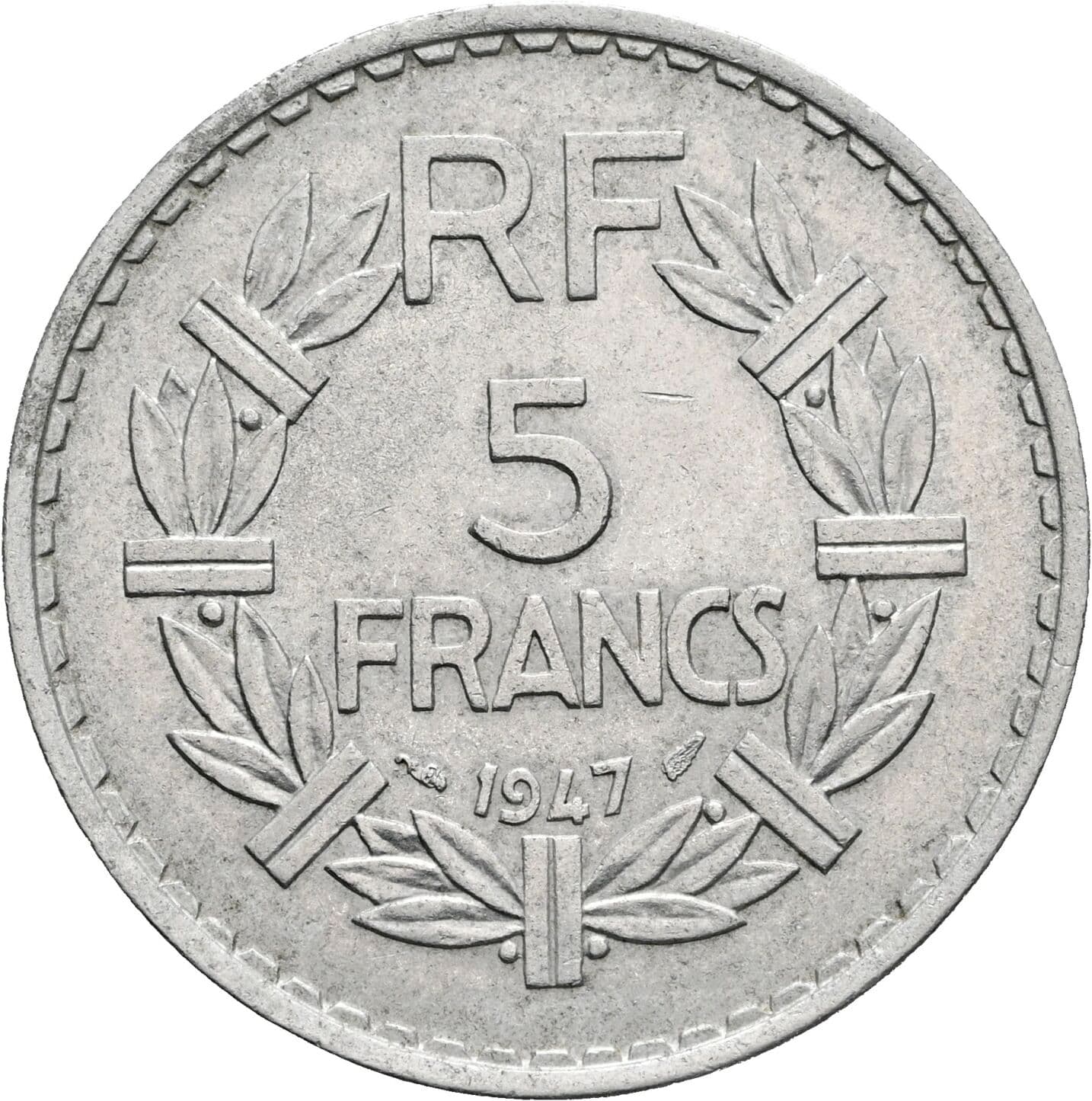 5 Francs 1947 – Vorderseite