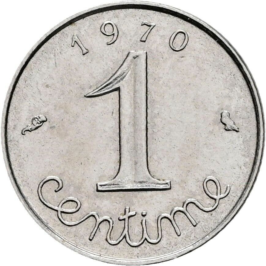 1 Centime 1970 – Vorderseite