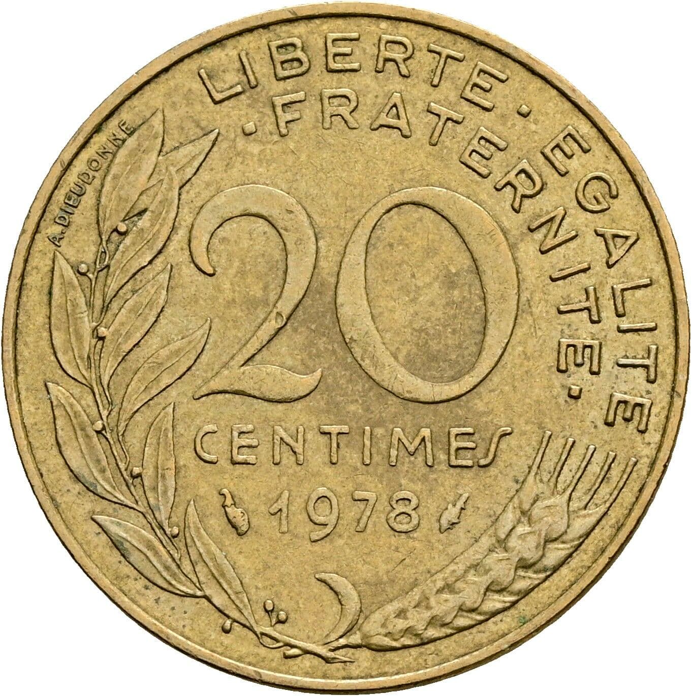 20 Centimes 1978 – Vorderseite