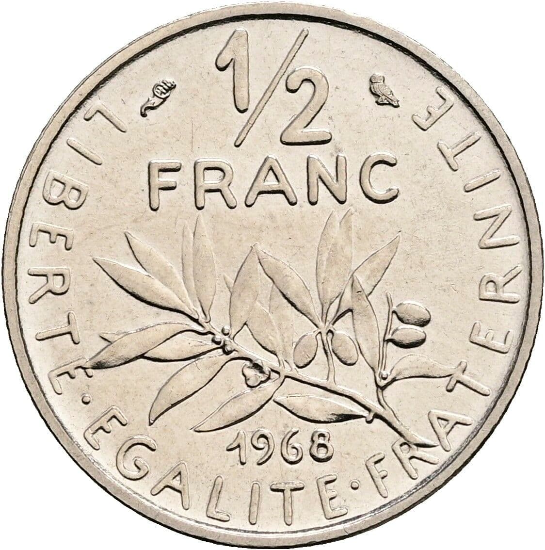1/2 Franc 1968 – Vorderseite