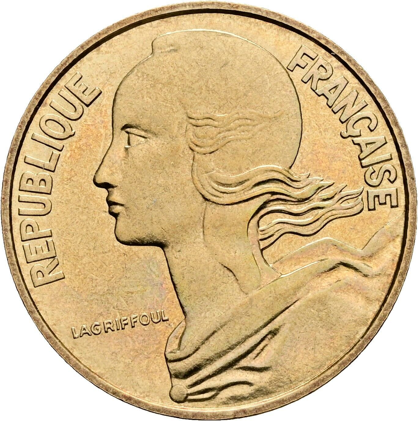 20 Centimes 1968 – Vorderseite