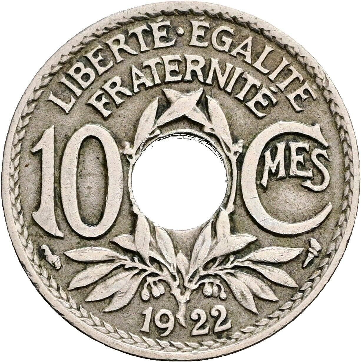 10 Centimes 1922 – Vorderseite