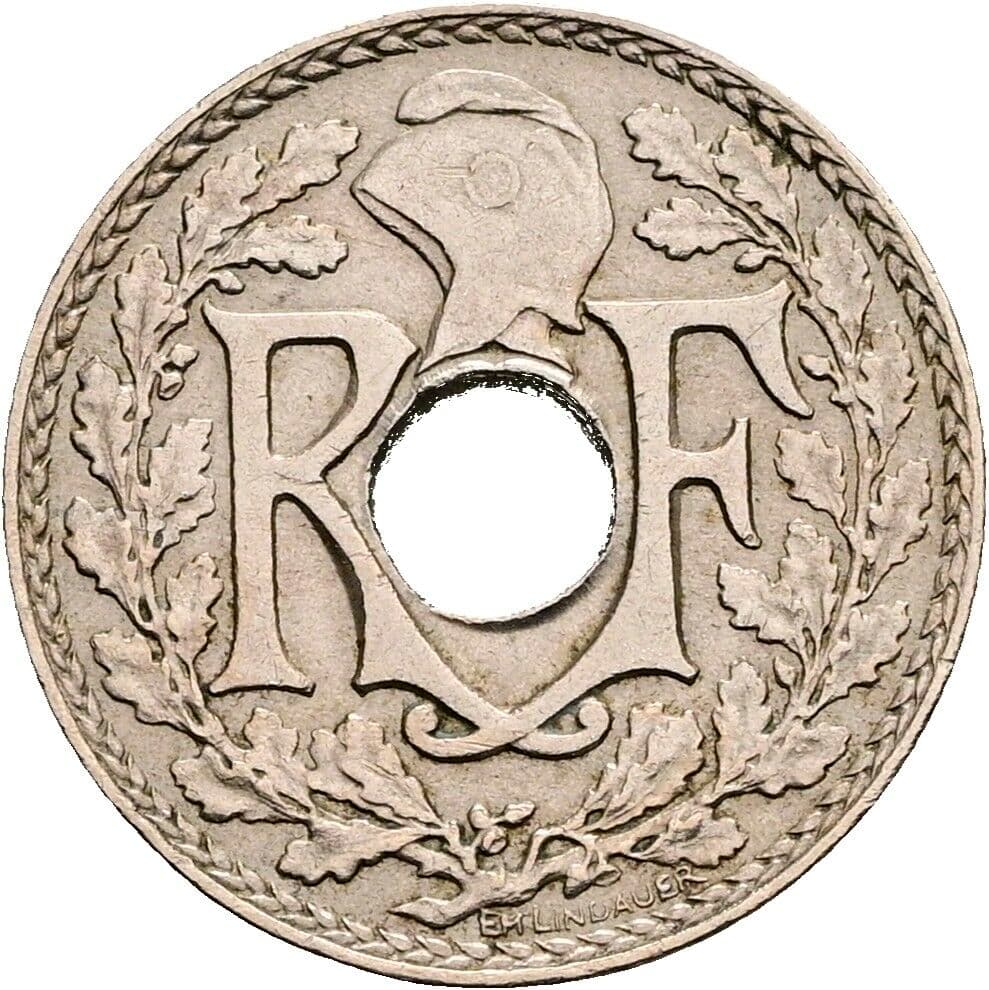 5 Centimes 1935 – Rückseite