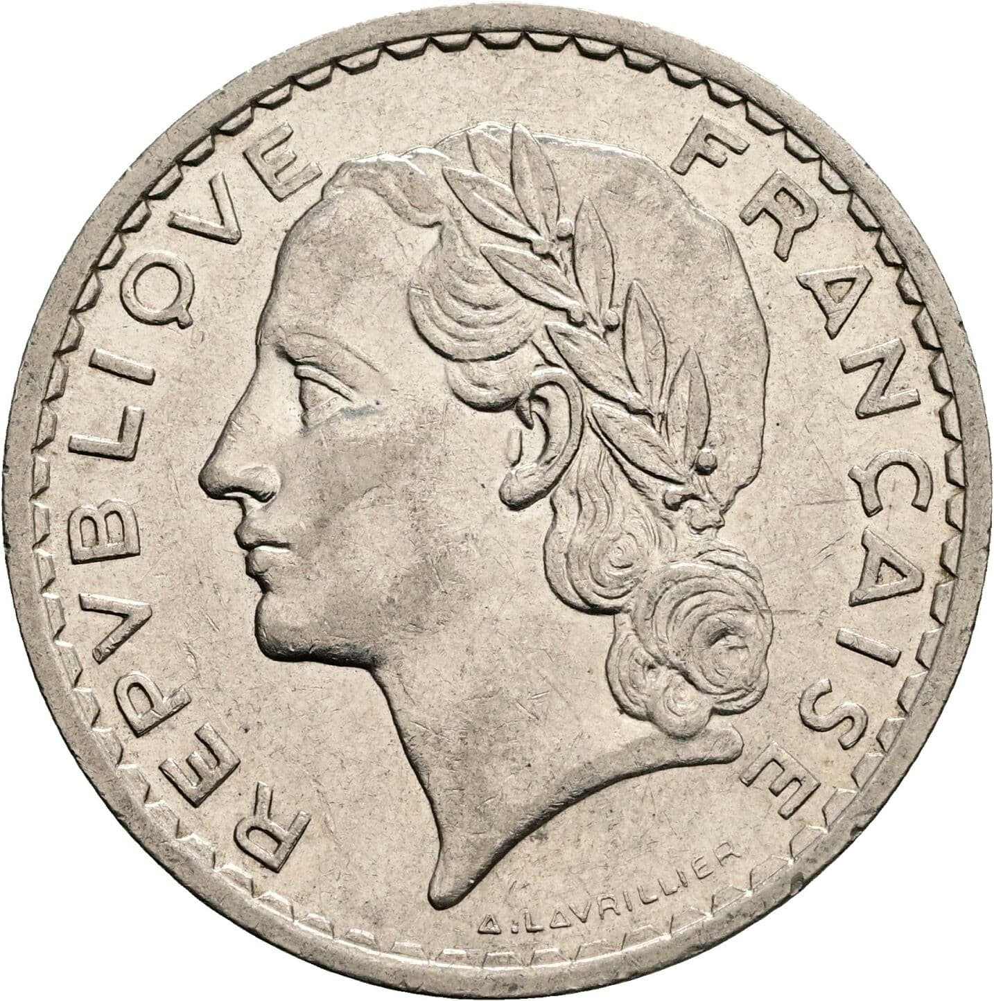 5 Francs 1935 – Rückseite