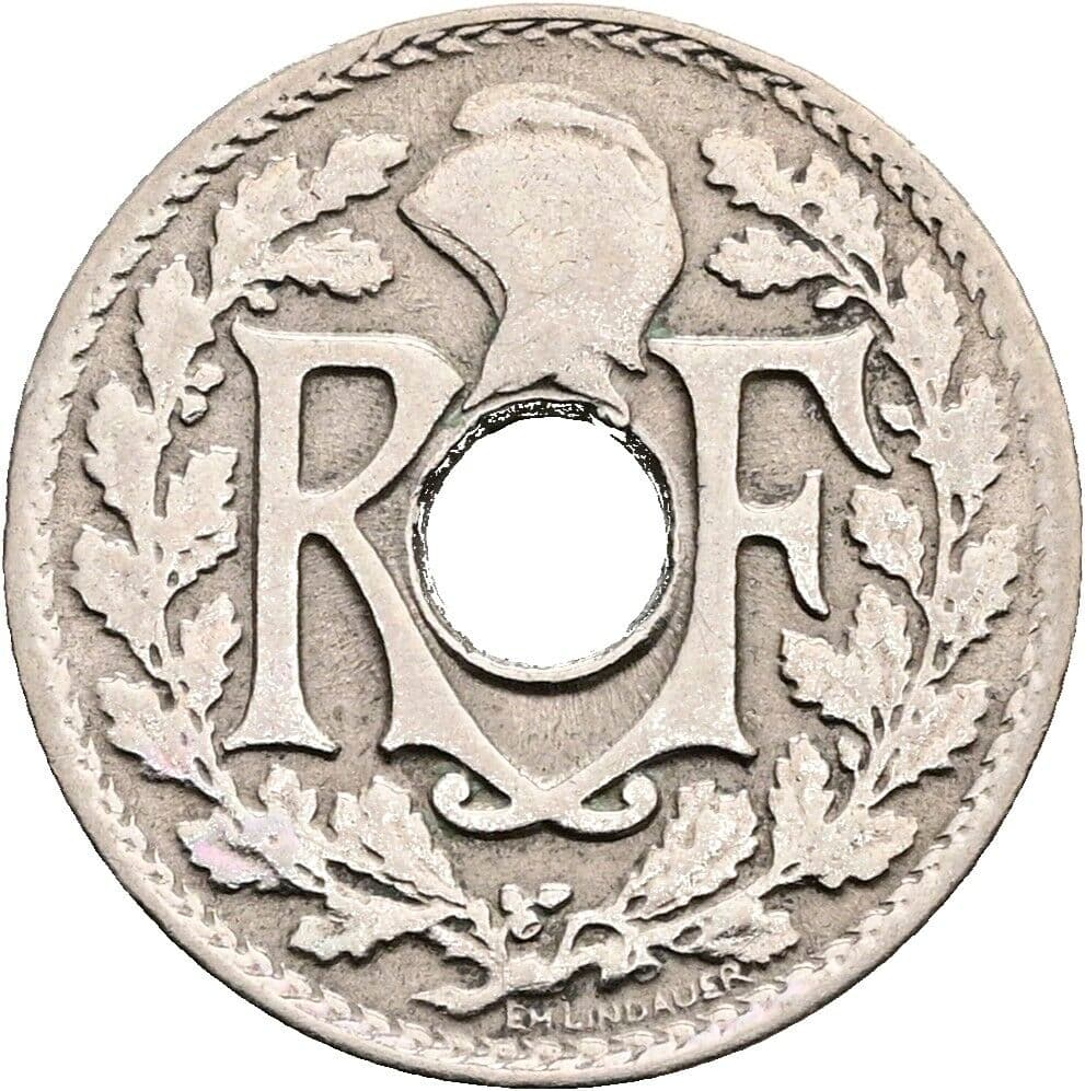 5 Centimes 1921 – Rückseite