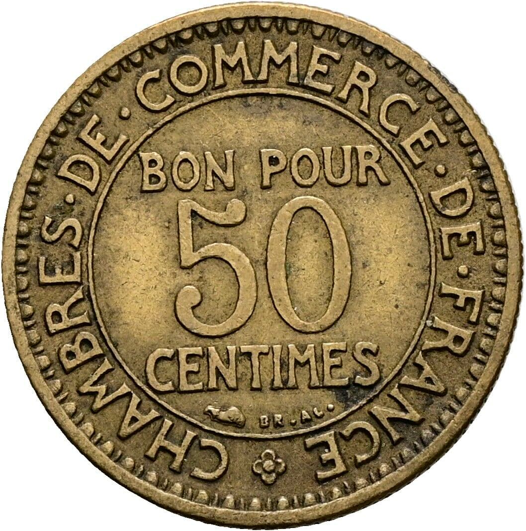50 Centimes 1928 – Vorderseite