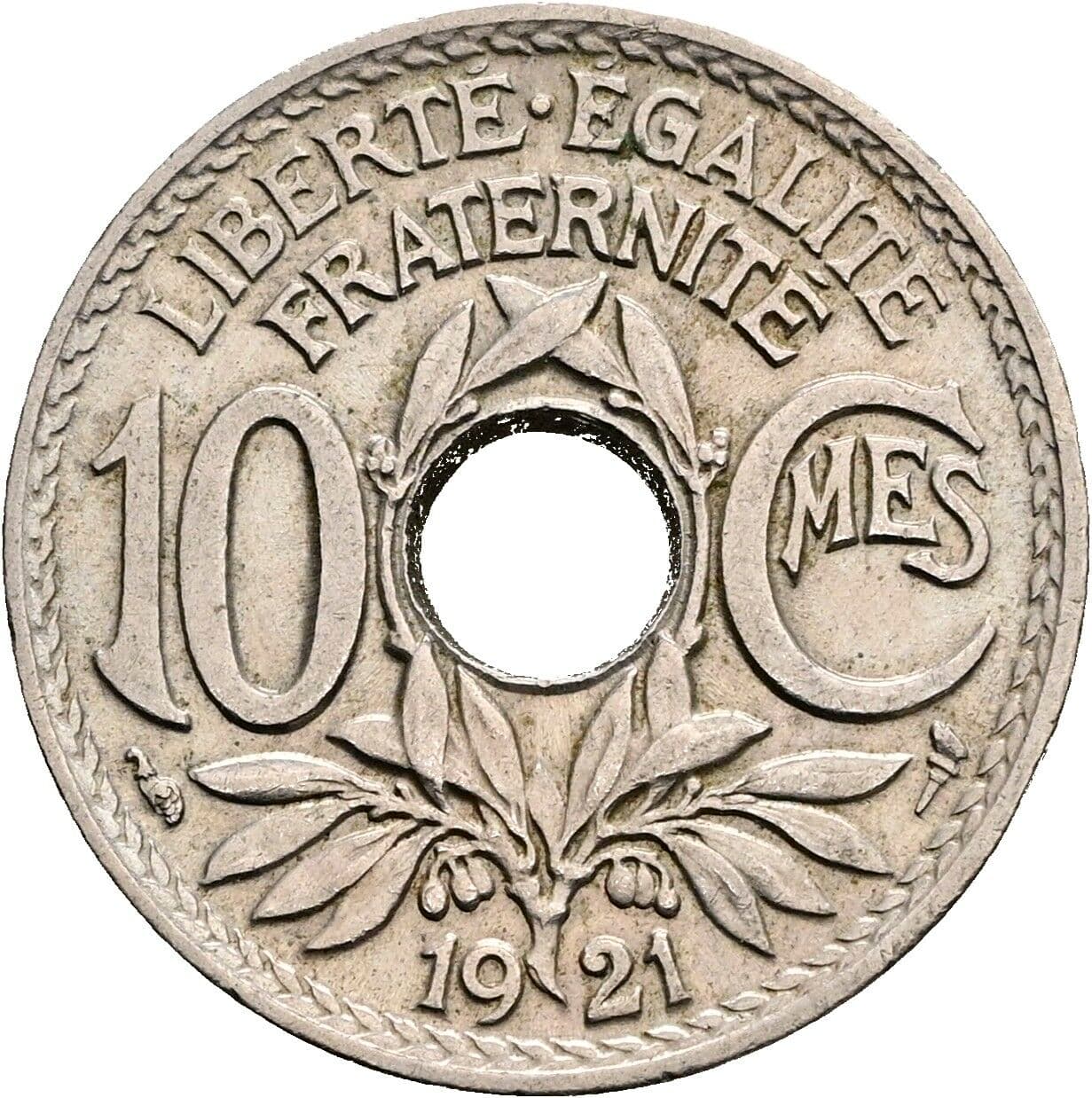 10 Centimes 1921 – Vorderseite