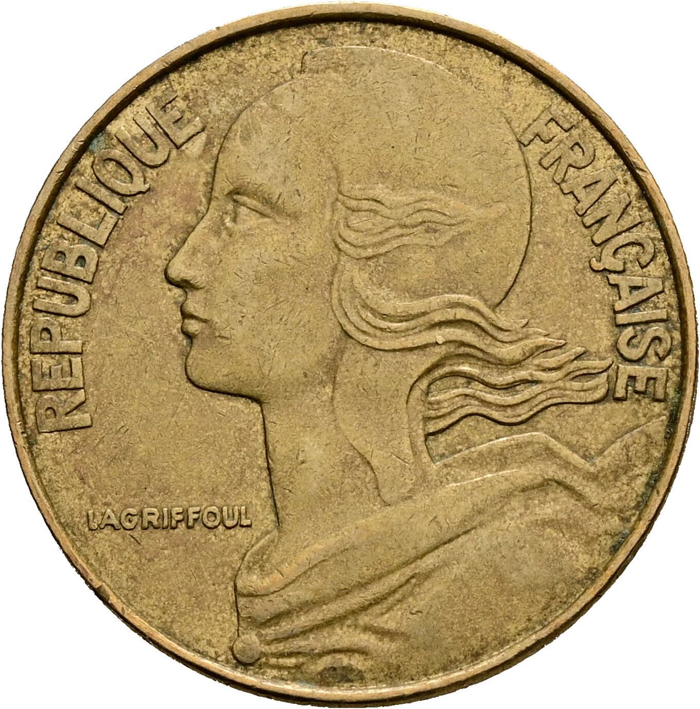 20 Centimes 1974 – Rückseite
