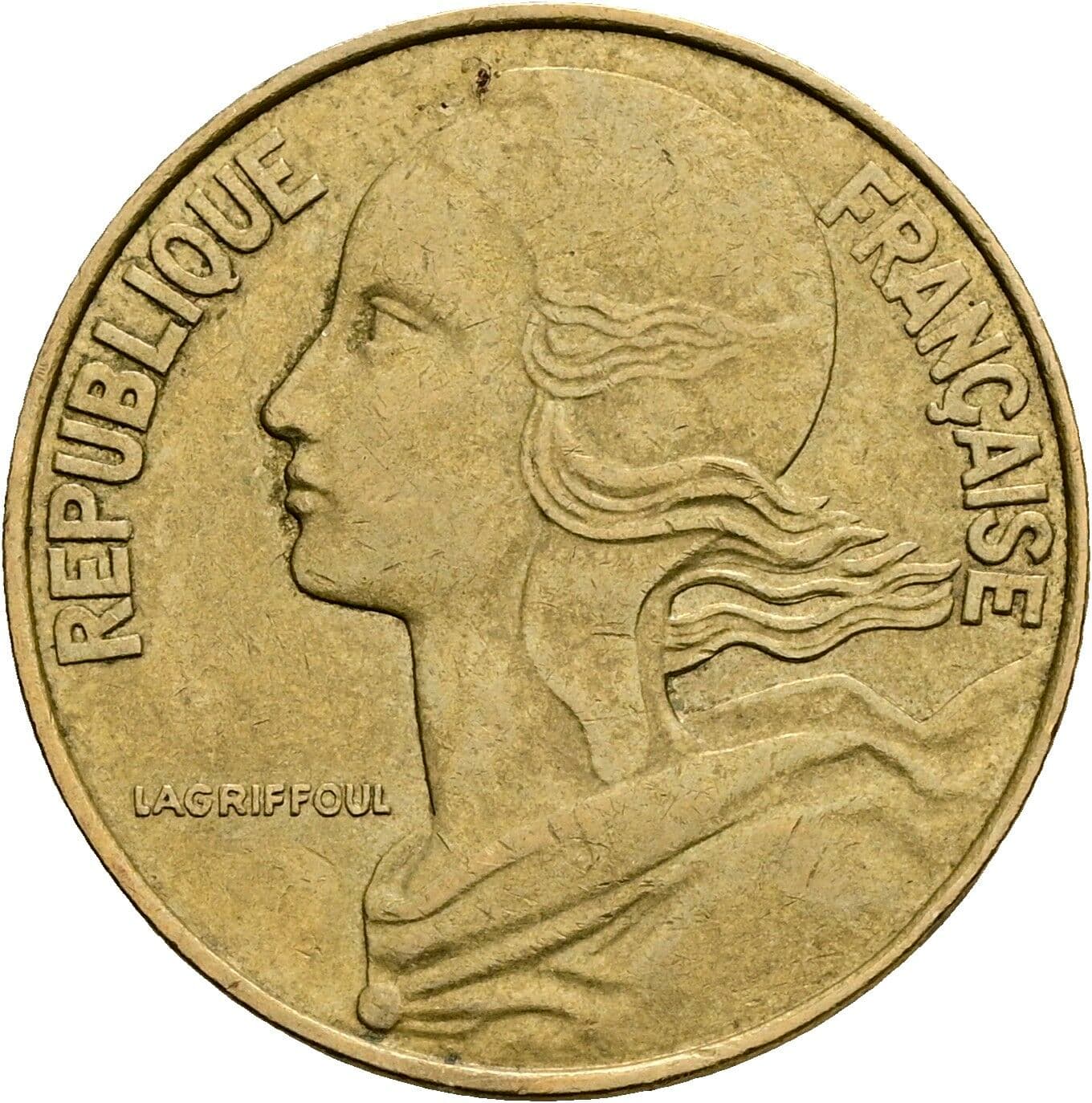 20 Centimes 1978 – Rückseite