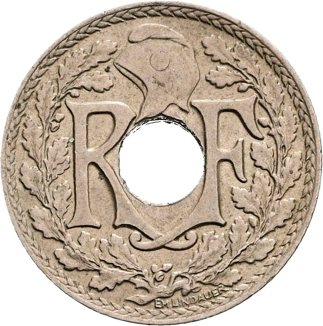 5 Centimes 1919 – Rückseite