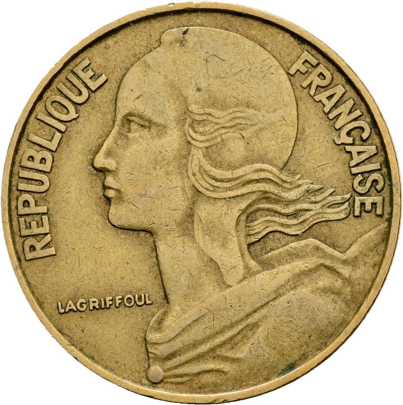 20 Centimes 1962 – Rückseite