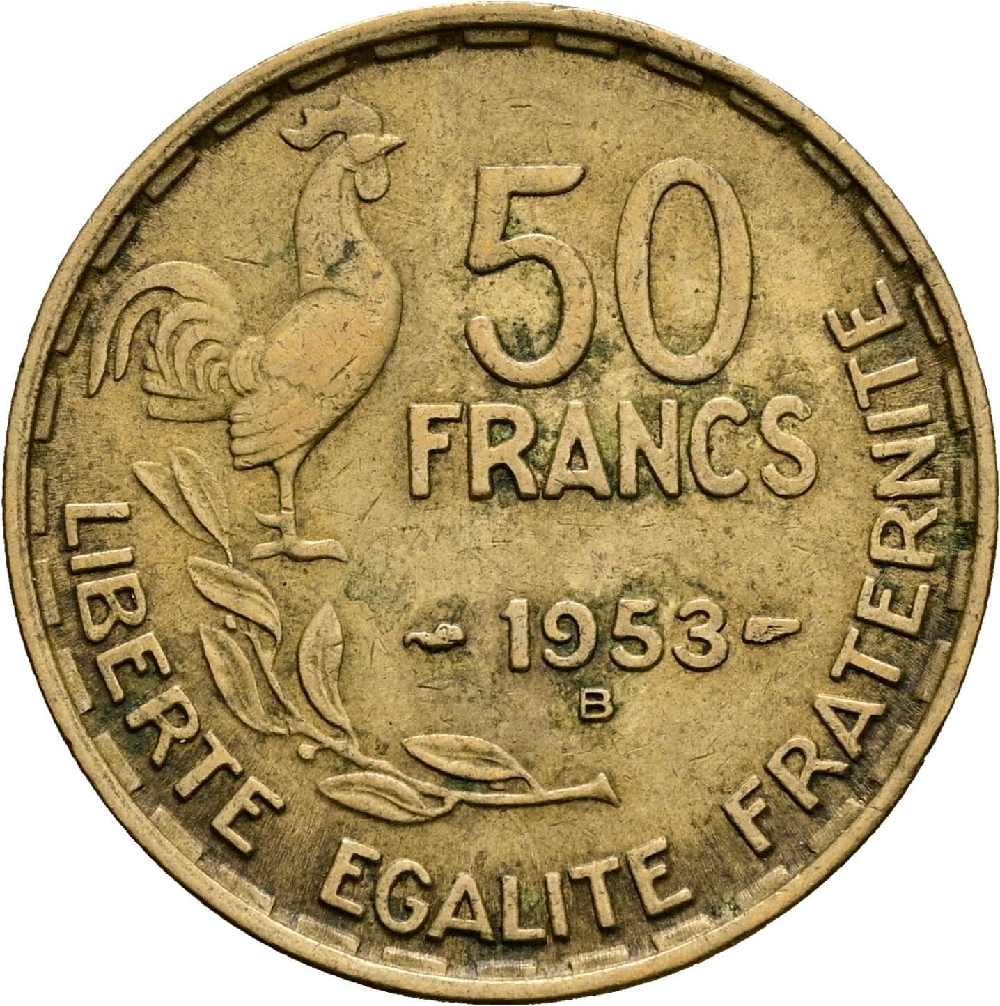50 Francs 1953 B – Rückseite