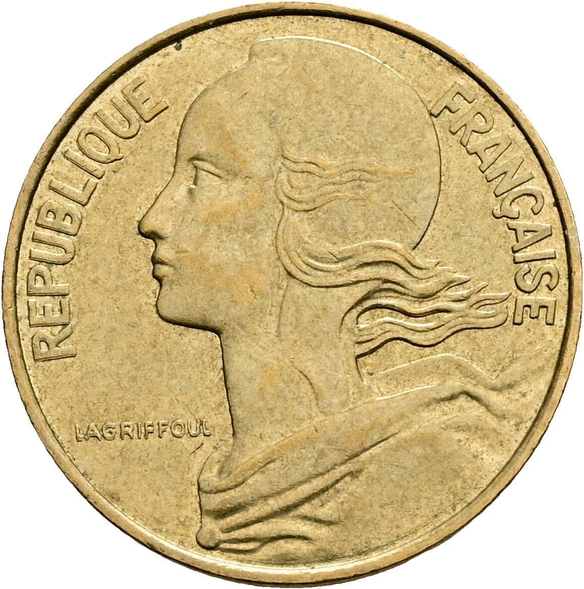 10 Centimes 1986 – Vorderseite