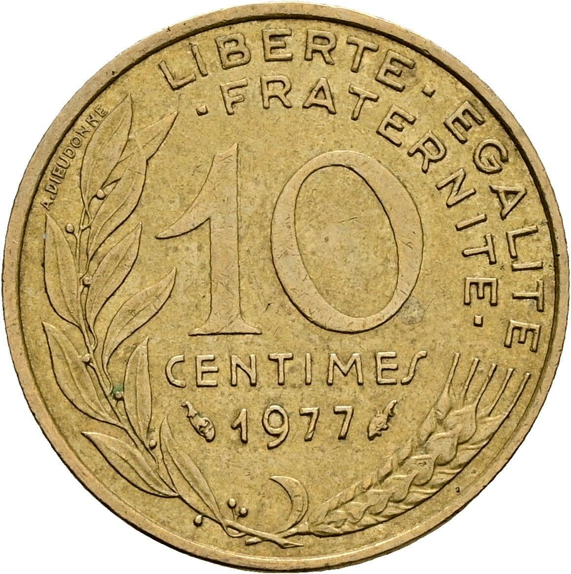 10 Centimes 1977 – Vorderseite