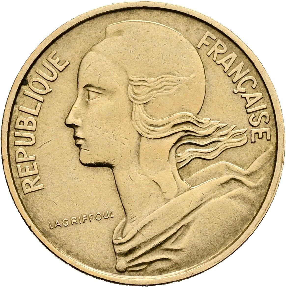 10 Centimes 1963 – Vorderseite