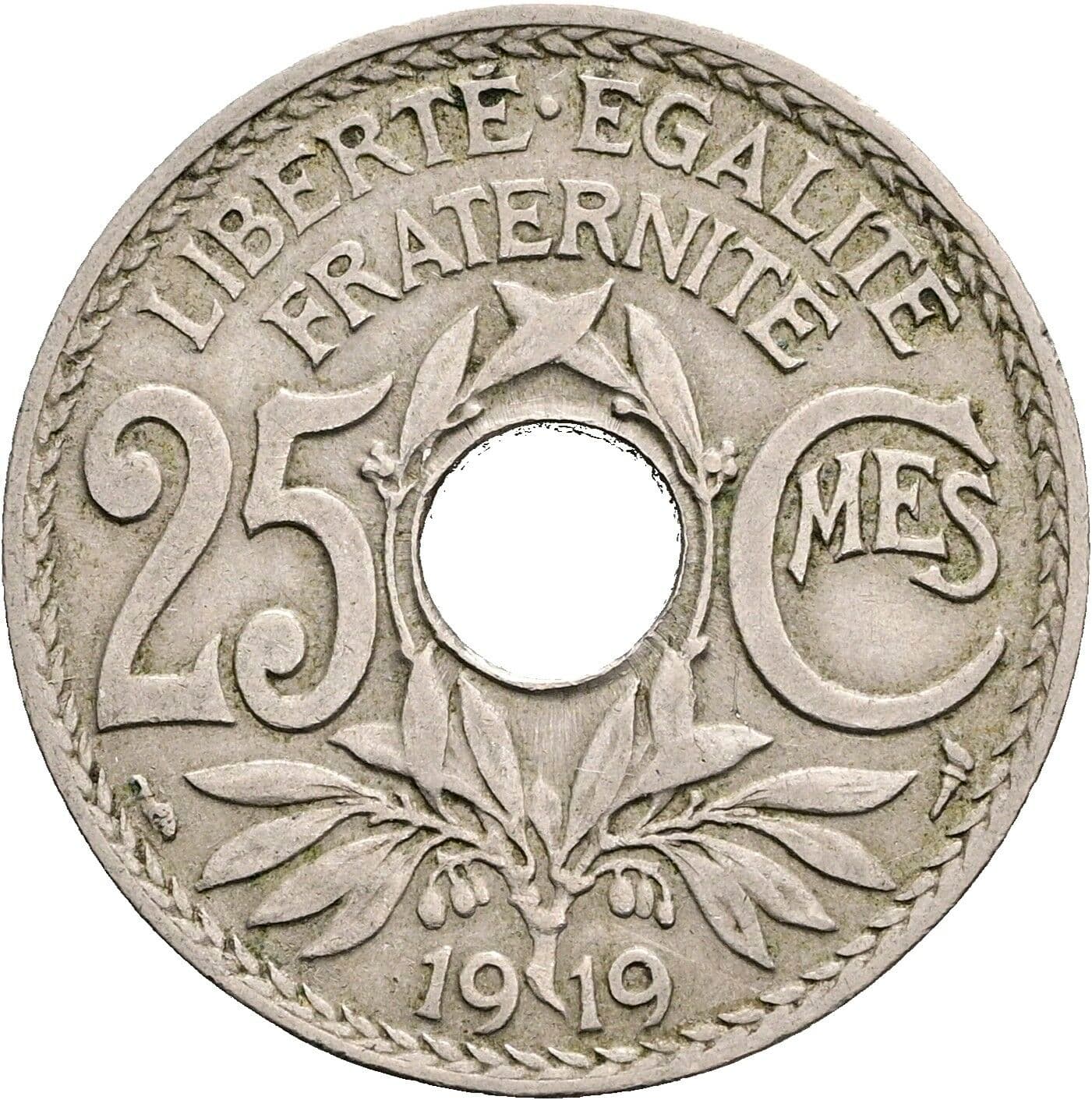25 Centimes 1919 – Vorderseite