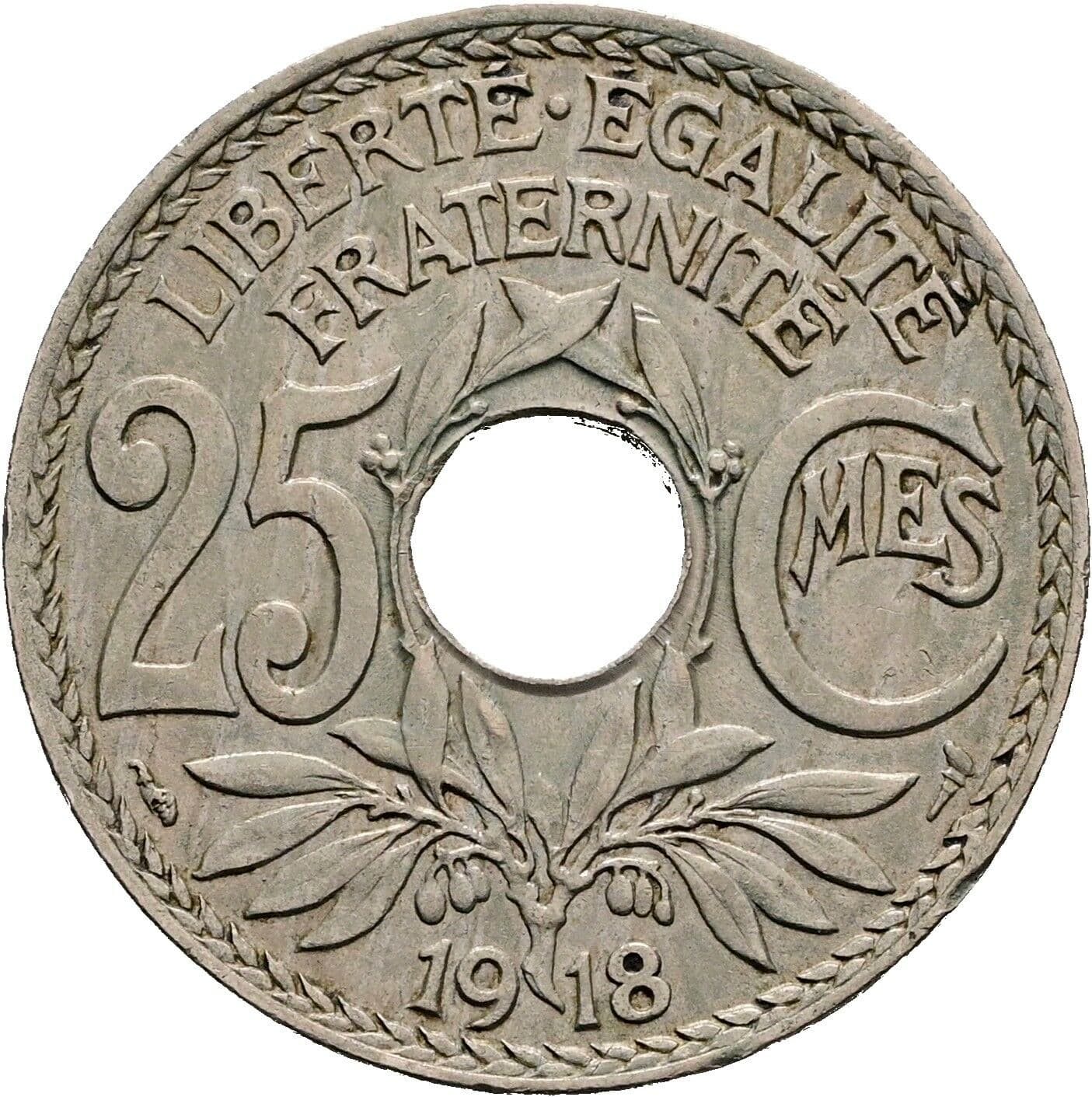 25 Centimes 1918 – Vorderseite