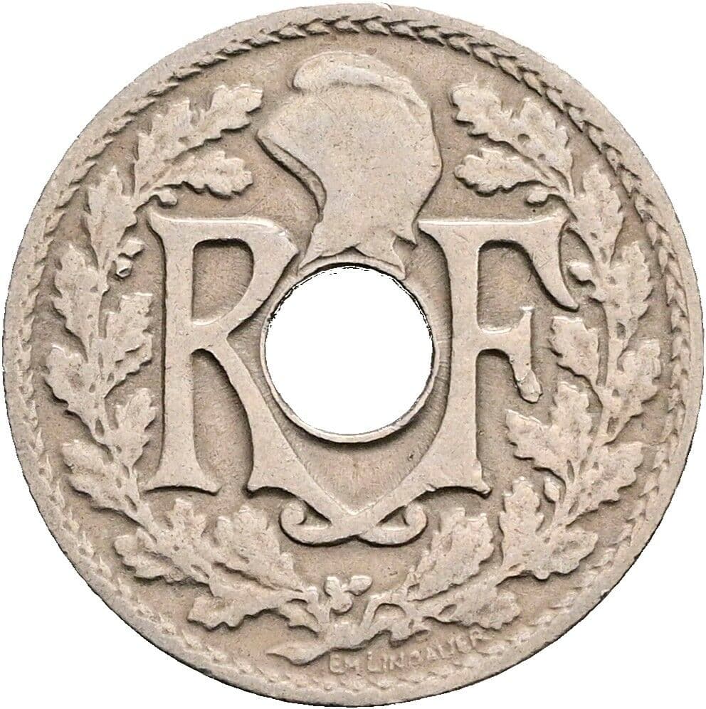 5 Centimes 1922 – Rückseite