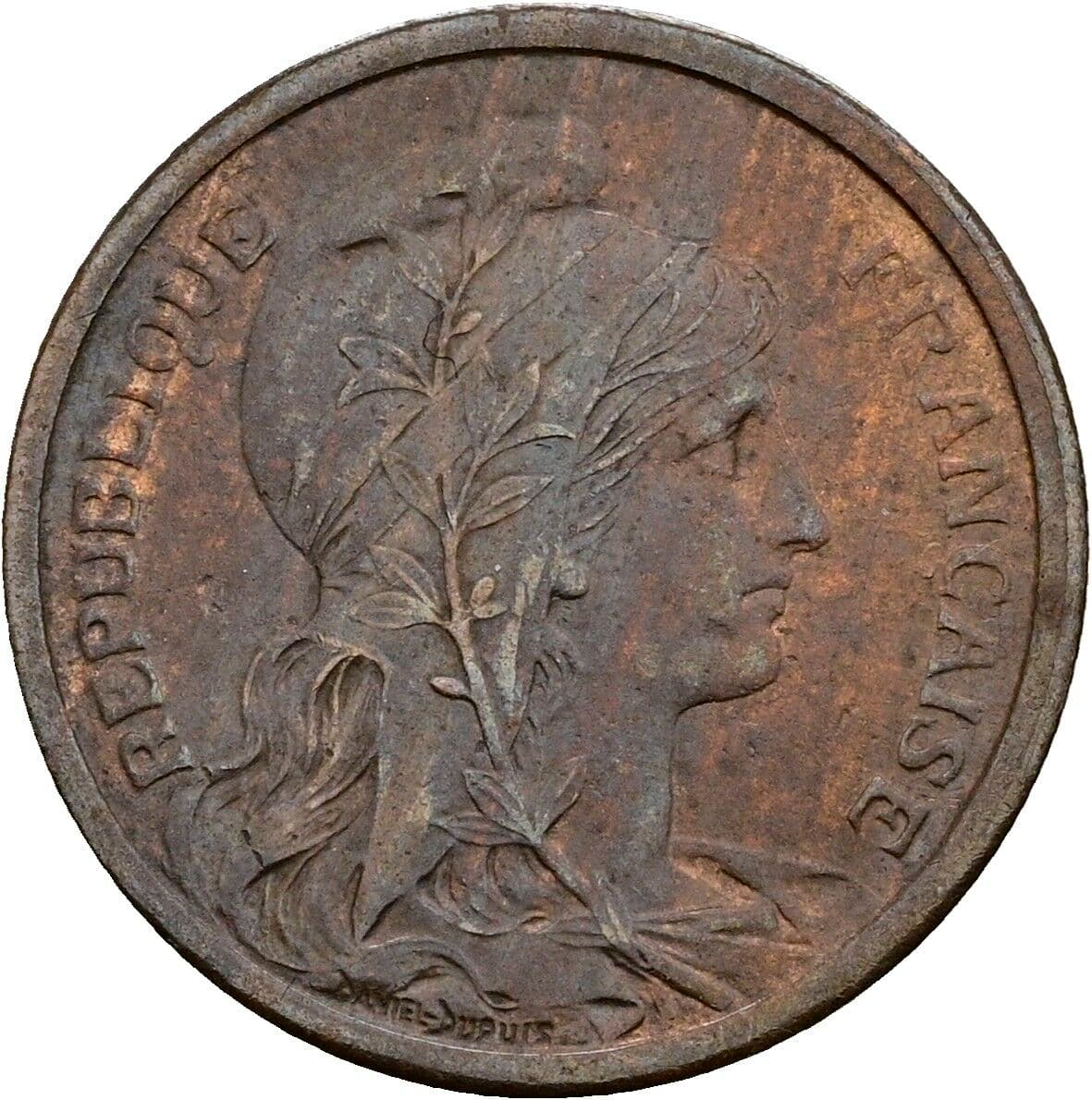 2 Centimes 1911 – Rückseite