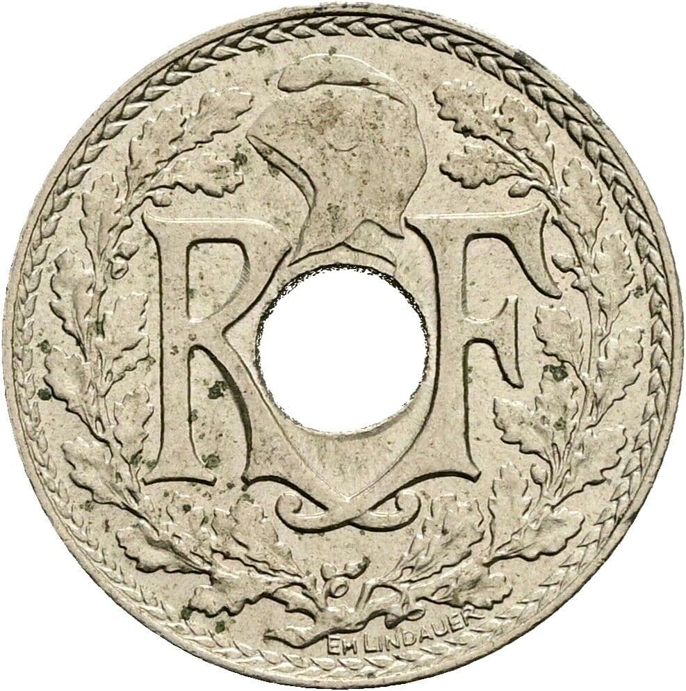 5 Centimes 1938 – Rückseite