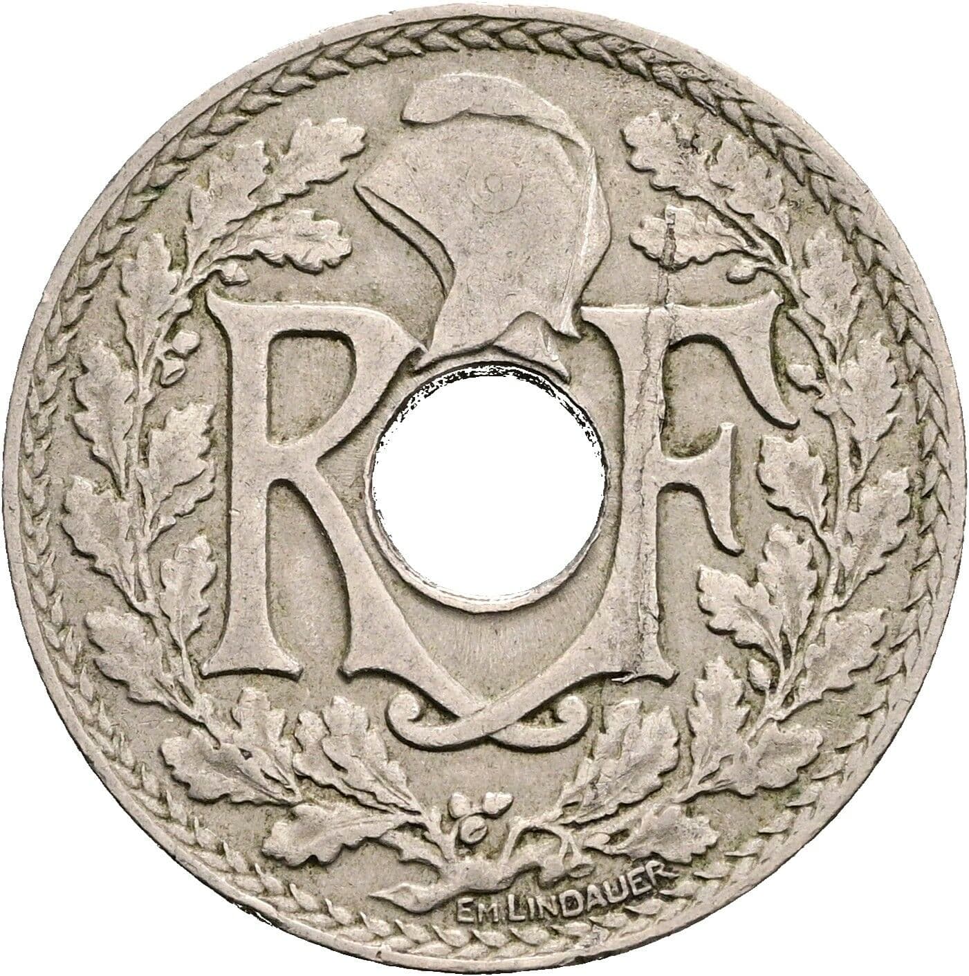 25 Centimes 1919 – Rückseite