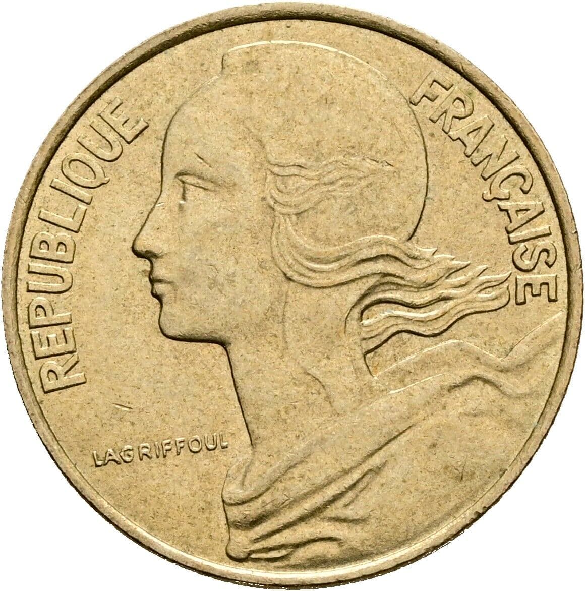 10 Centimes 1990 – Rückseite
