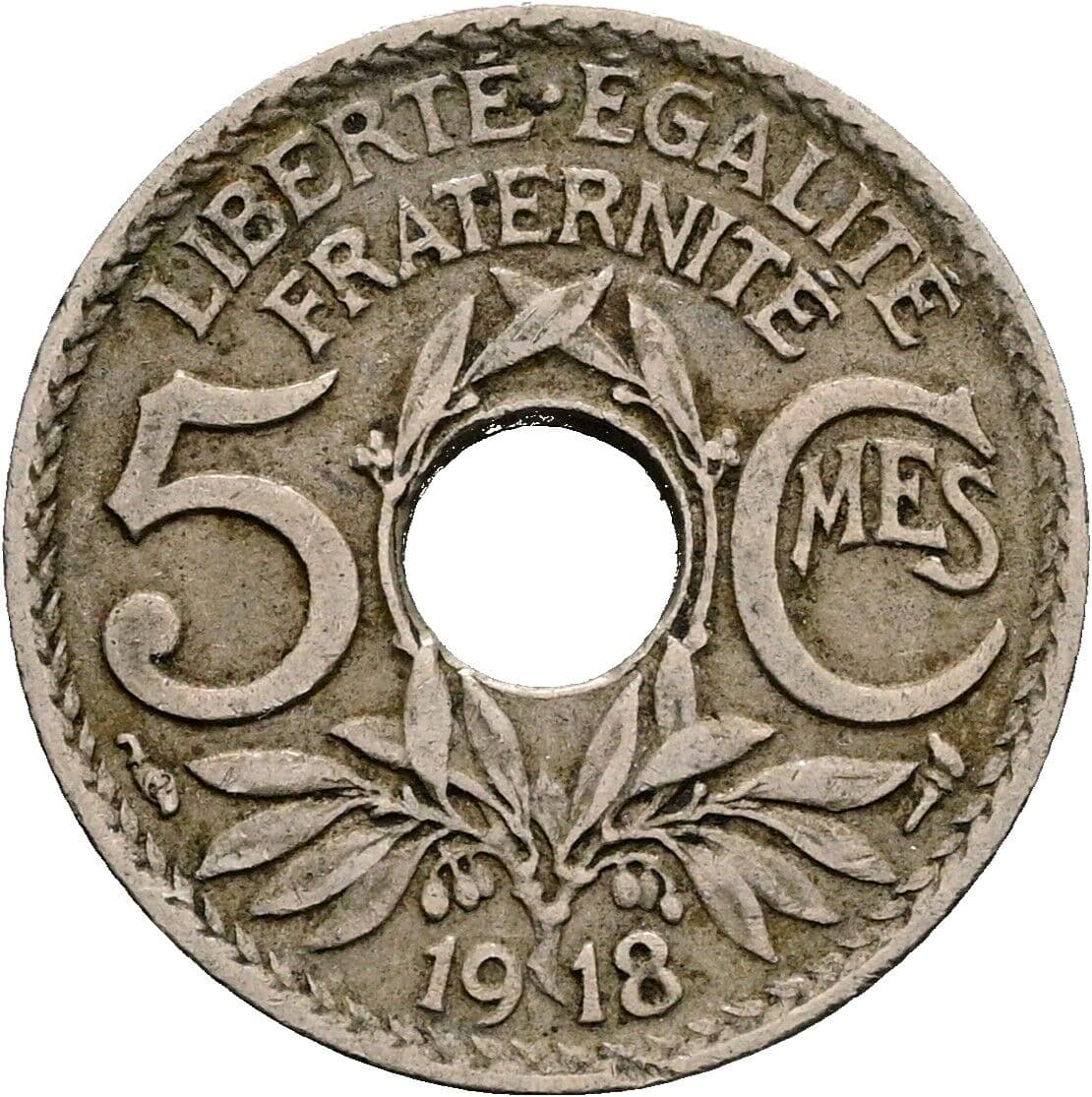 5 Centimes 1918 – Vorderseite