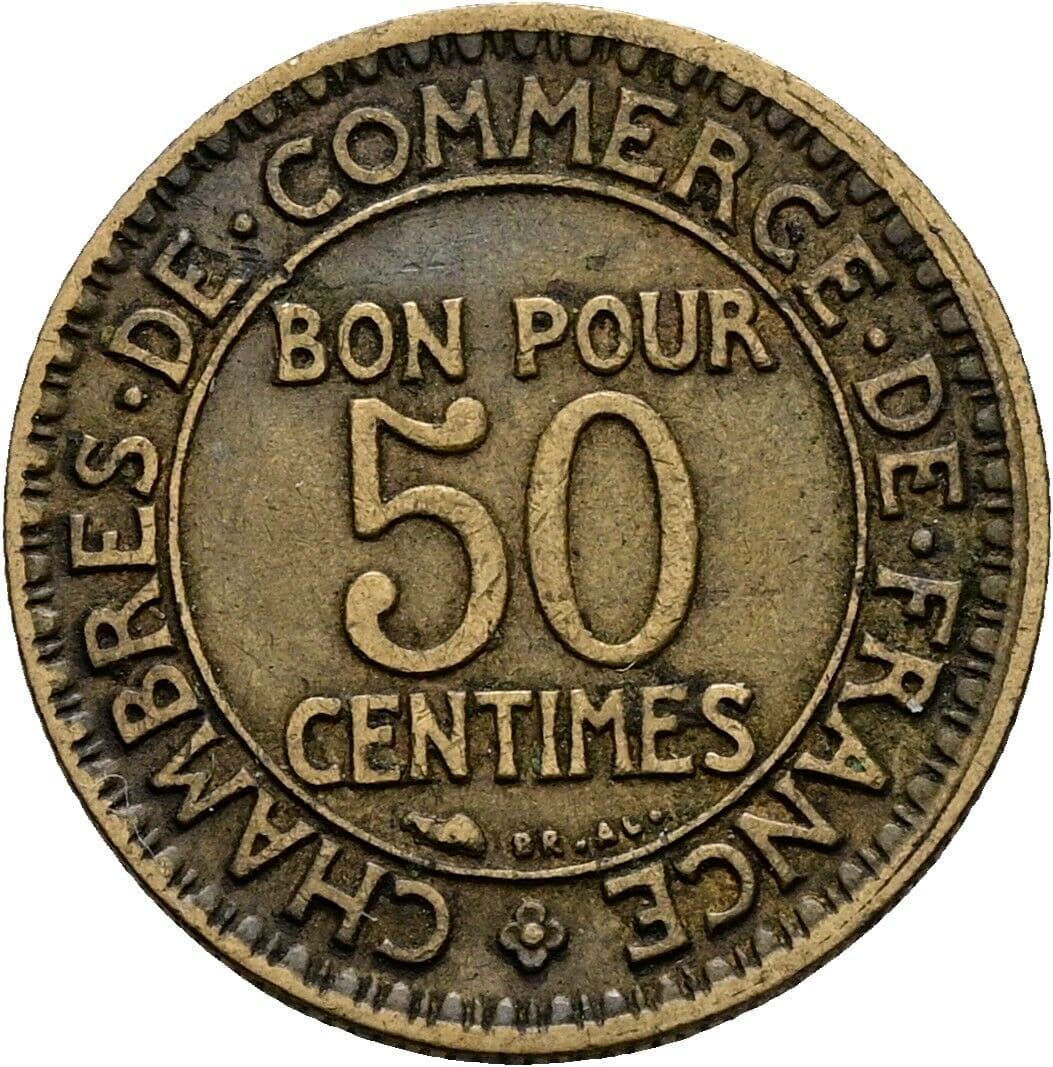50 Centimes 1928 – Vorderseite