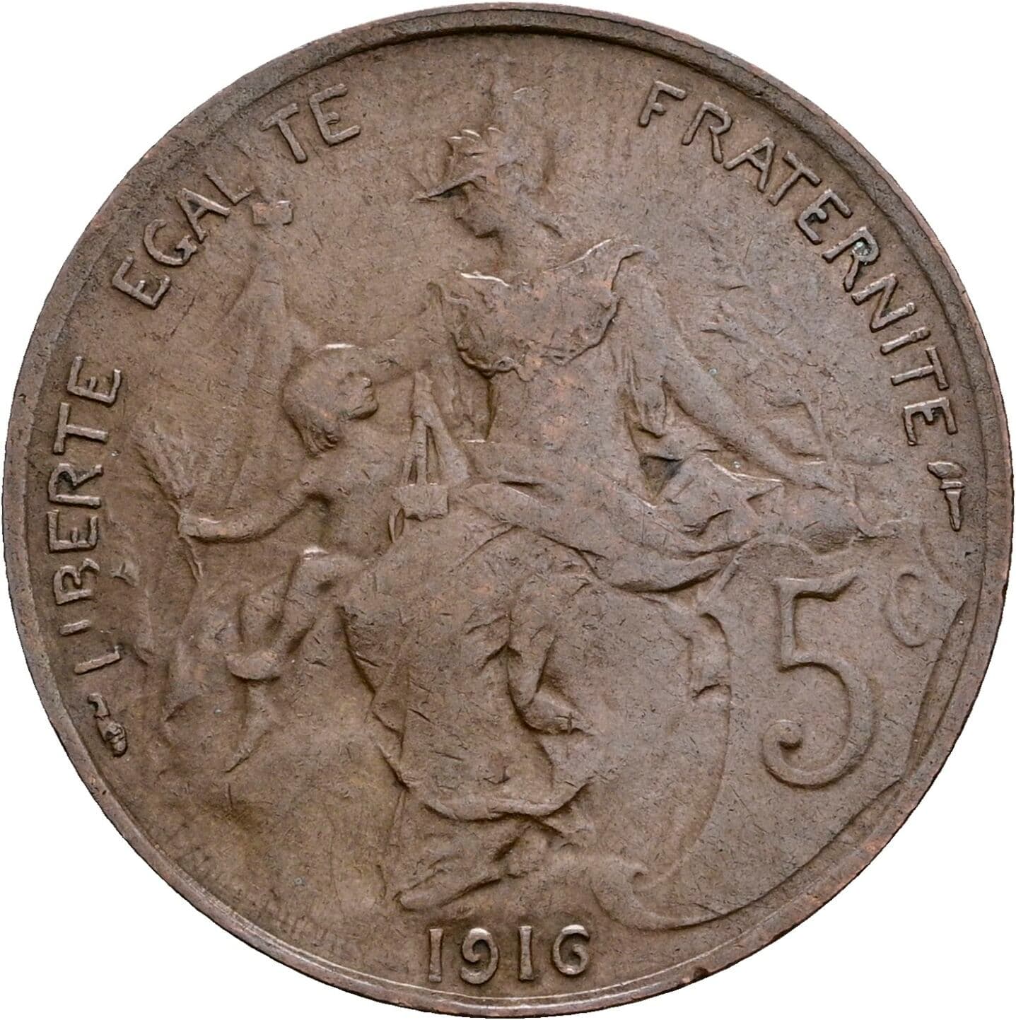 5 Centimes 1916 – Rückseite