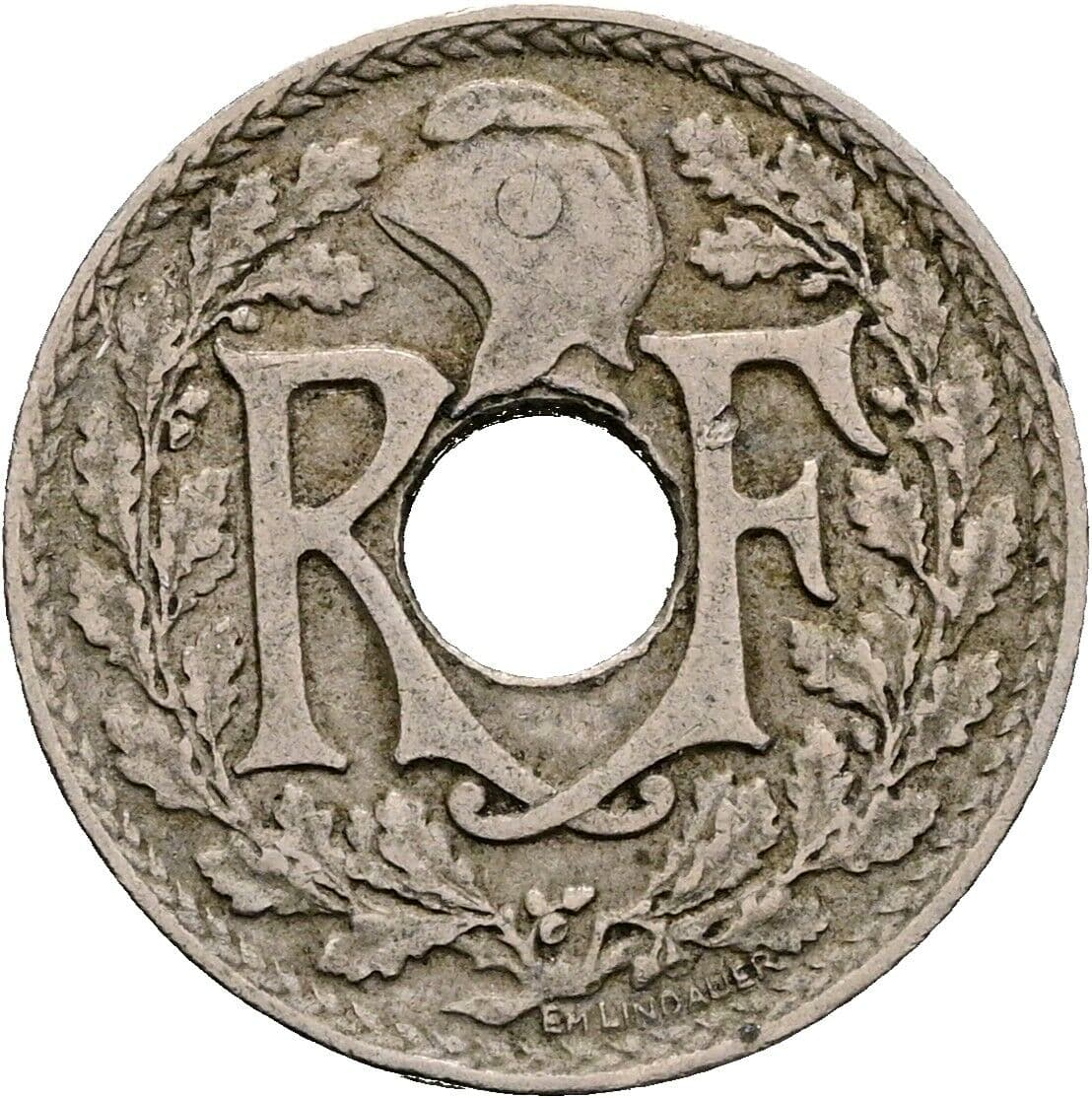 5 Centimes 1918 – Rückseite