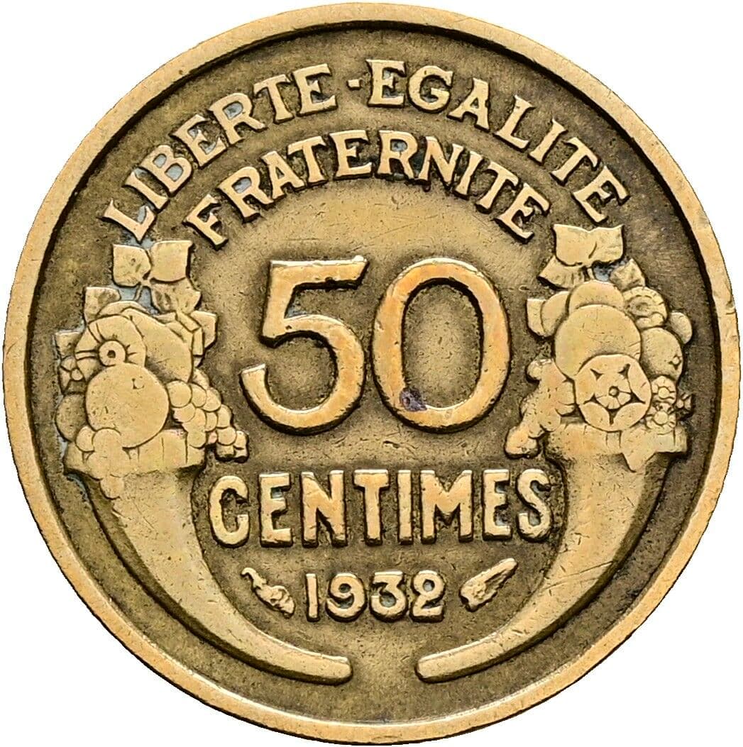 50 Centimes 1932 – Vorderseite