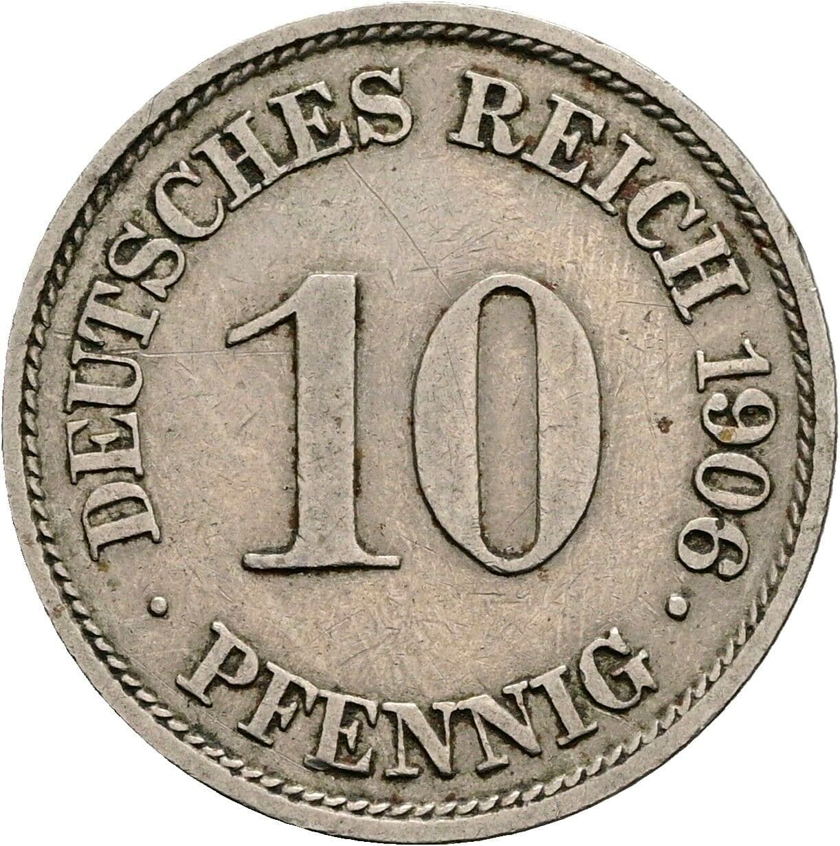 10 Pfennig 1906 A – Vorderseite