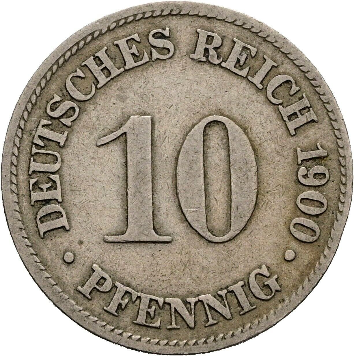 10 Pfennig 1900 D – Vorderseite