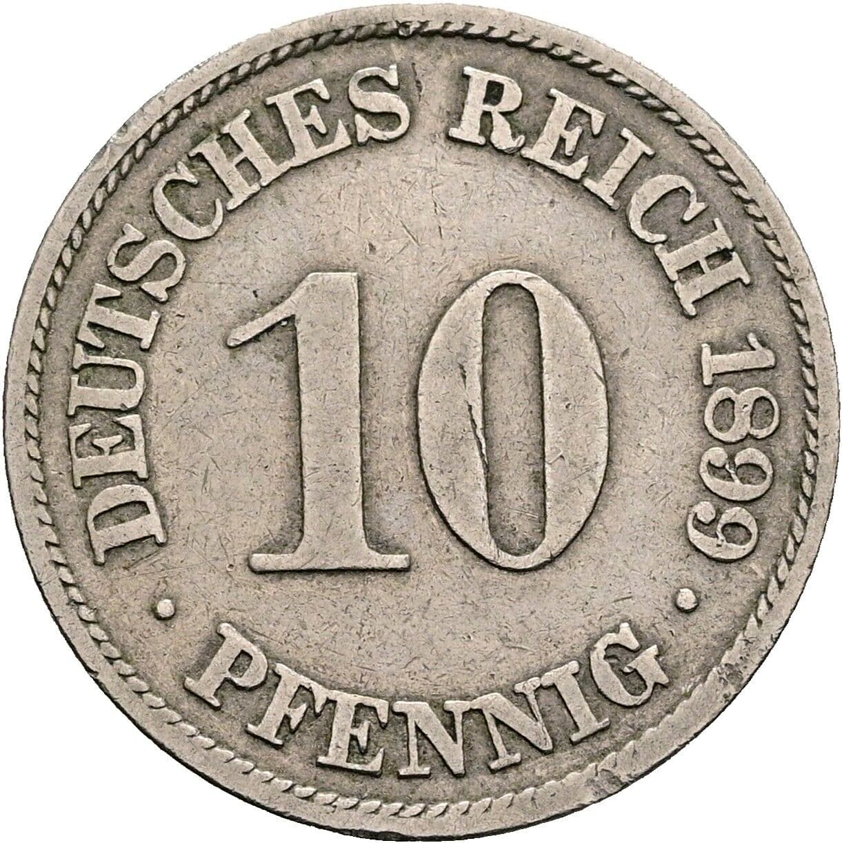 10 Pfennig 1899 A – Vorderseite