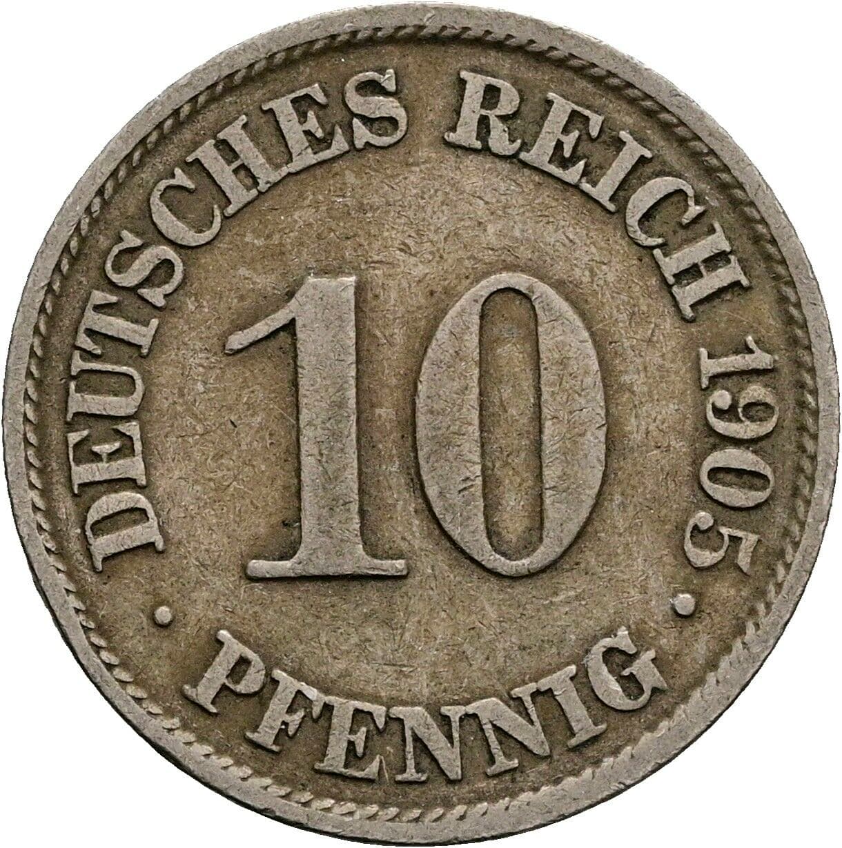 10 Pfennig 1905 A – Vorderseite