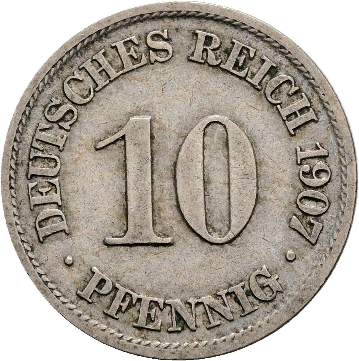 10 Pfennig 1907 A – Vorderseite
