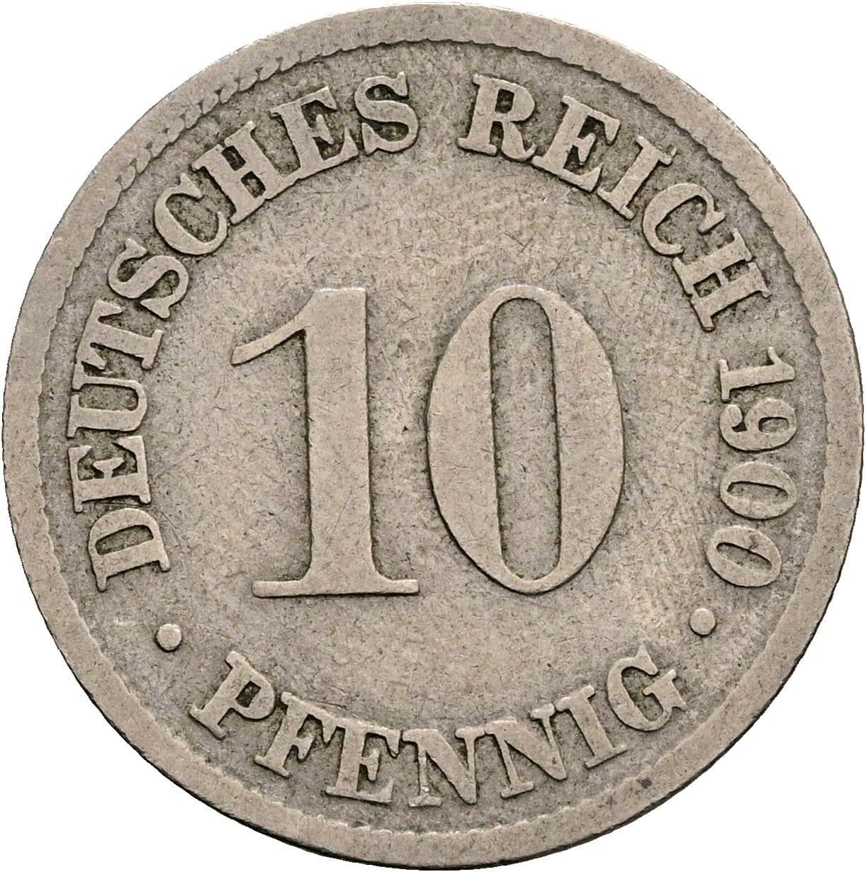 10 Pfennig 1900 D – Vorderseite