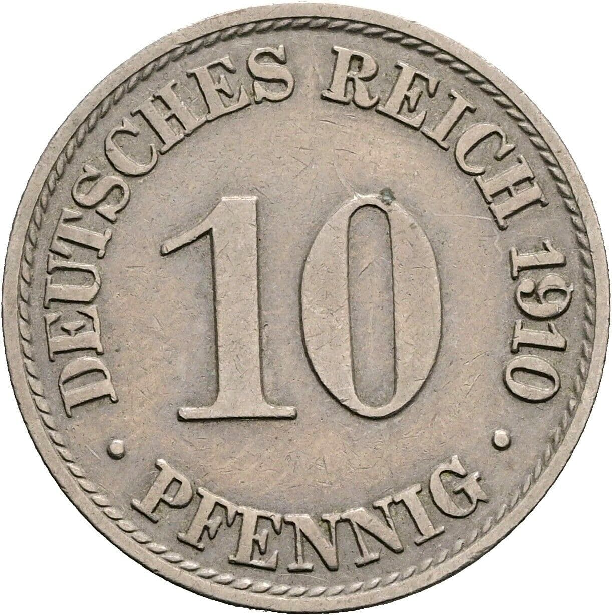 10 Pfennig 1910 A – Vorderseite