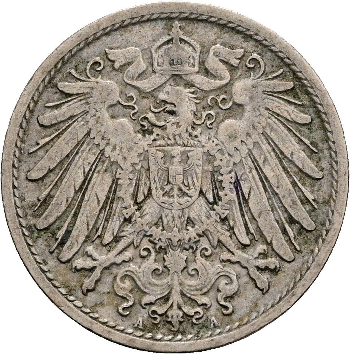 10 Pfennig 1907 A – Rückseite